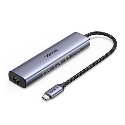 Good price 5Gbps USB C Hybrid Multiport Adapter 5 In 1 USB C Hub With 3 USB3.0 HDMI And RJ45 online