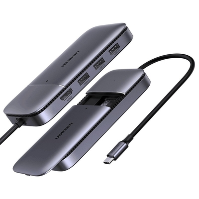 Good price USB C Hub 60Hz 5-in-1 Gigabit Ethernet Adapter with 4K HD-MI PD 100W Fast Charging and 2 USB 3.0 Type C Multiport Adapter online