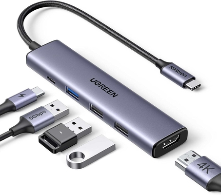 Good price Revodok 105 USB C Hub 5 in 1 Multiport Adapter 4K-HDMI, 100W Power Delivery, 3 USB-A Data Ports, USB C Dongle online