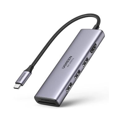 Good price 6-in-1USB C to USB Hub 4K@60Hz Adapter with 3 USB 3.0 Ports SD/TF Card Reader Multiport Dongle Type C Adapter online