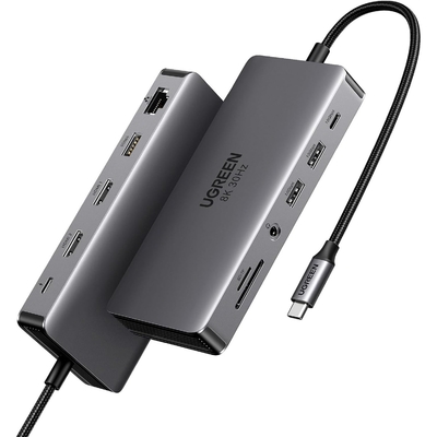 Good price Revodok Pro 211 Laptop Docking Station 11 in 1 USB C Dock Dual HD-MI 10Gbps Data Port 100W PD Gigabit Ethernet CM-681-15965 online