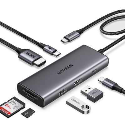 Good price Revodok Pro 107 USB-C Hub 7 in 1 10Gbps USB C 3.2 & 2 USB-A 3.2 4K-HDMI, 100W Power Delivery, SD/TF Card Reader online