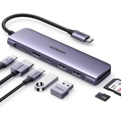 Good price 1071 USB C Hub for Laptop 7 in 1 USB C Dongle 4K-HDMI , 100W PD Charging, USB-C & 2 USB-A 5Gbps Data Ports, SD/TF online