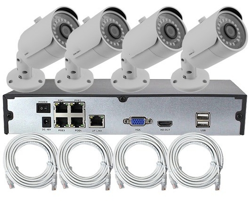 Good price H.265 2MP 4MP Bullet Camera Outdoor POE NVR IP Camera Home Security Kit online