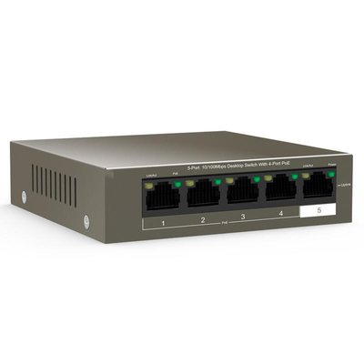 Buon prezzo Capacità di commutazione a 1 Gbps Trasmissione a lunga distanza personalizzata TEF1105P-4-63W 5-Port 10/100Mbps Commutazione desktop con 4-Port PoE in linea