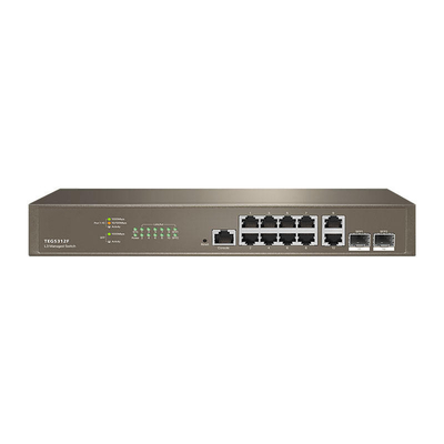 Buon prezzo Stock Customized TEG5312F 10port L3 Managed Switch con porte Ethernet base-T 10*10/100/1000 e porte SFP base-X 2*1000 in linea