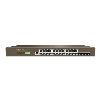 Buon prezzo TEG5328F 24 Port L3 Managed Switch con funzione QoS personalizzabile e 10*10/100/1000 Ethernet 4*1000 SFP Gigabit Switch in linea