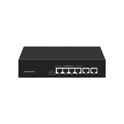 Buon prezzo Tasso di trasmissione 10/100/1000Mbps Foton PTD1006-4P-2F AI POE Switch 6-Port Network Switch con 4*100M PoE Ethernet 2FE Uplink in linea